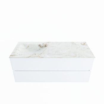 corian waschtisch set vica dlux 120 cm marmor optik becken links Frappe VDX120Tal2LL1Fra