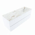 corian waschtisch set vica dlux 130 cm marmor optik becken rechts Frappe VDX130Tal2LR1Fra