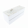 corian waschtisch set vica dlux 120 cm marmor optik becken links Frappe VDX120Tal4LL0Fra