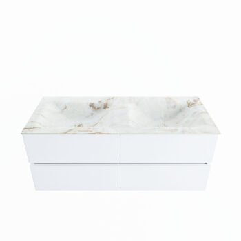 corian waschtisch set vica dlux 120 cm marmor optik doppelbecken Frappe VDX120Tal4LD2Fra