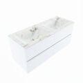corian waschtisch set vica dlux 120 cm marmor optik doppelbecken Frappe VDX120Tal4LD2Fra