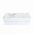 corian waschtisch set vica dlux 130 cm marmor optik becken links Frappe VDX130Tal4LL1Fra