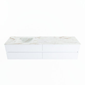 corian waschtisch set vica dlux 200 cm marmor optik becken links Frappe VDX200Tal4LL0Fra
