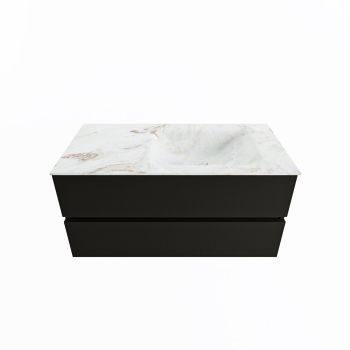 corian waschtisch set vica dlux 100 cm marmor optik becken rechts Frappe VDX100Urb2LR0Fra