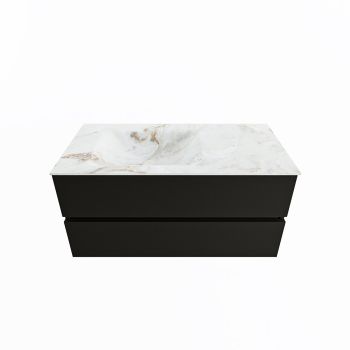corian waschtisch set vica dlux 100 cm marmor optik becken links Frappe VDX100Urb2LL1Fra
