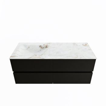 corian waschtisch set vica dlux 120 cm marmor optik becken links Frappe VDX120Urb4LL0Fra