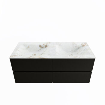 corian waschtisch set vica dlux 120 cm marmor optik doppelbecken Frappe VDX120Urb4LD0Fra