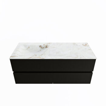 corian waschtisch set vica dlux 120 cm marmor optik becken links Frappe VDX120Urb4LL1Fra