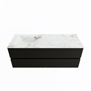 corian waschtisch set vica dlux 130 cm marmor optik becken links Frappe VDX130Urb4LL0Fra
