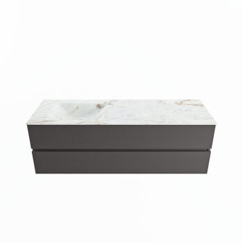 corian waschtisch set vica dlux 150 cm marmor optik becken links Frappe VDX150Dar2LL0Fra