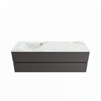 corian waschtisch set vica dlux 150 cm marmor optik becken links Frappe VDX150Dar4LL0Fra