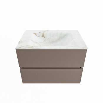 corian waschtisch set vica dlux 70 cm marmor optik becken mittig Frappe VDX70Smo2LM1Fra