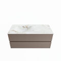 corian waschtisch set vica dlux 110 cm marmor optik becken links Frappe VDX110Smo2LL0Fra