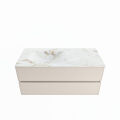 corian waschtisch set vica dlux 110 cm marmor optik becken links Frappe VDX110Lin2LL0Fra