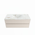 corian waschtisch set vica dlux 110 cm marmor optik becken mittig Frappe VDX110Lin2LM1Fra