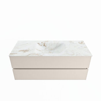 corian waschtisch set vica dlux 120 cm marmor optik becken mittig Frappe VDX120Lin2LM0Fra