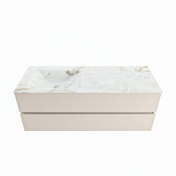 corian waschtisch set vica dlux 130 cm marmor optik becken links Frappe VDX130Lin2LL0Fra
