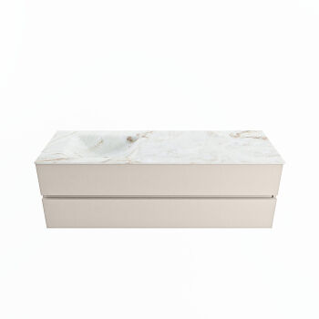corian waschtisch set vica dlux 150 cm marmor optik becken links Frappe VDX150Lin2LL1Fra