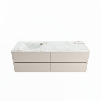 corian waschtisch set vica dlux 150 cm marmor optik becken links Frappe VDX150Lin4LL1Fra