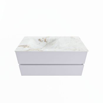 corian waschtisch set vica dlux 100 cm marmor optik becken links Frappe VDX100Cal2LL1Fra