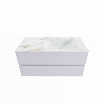 corian waschtisch set vica dlux 100 cm marmor optik becken rechts Frappe VDX100Cal2LR1Fra