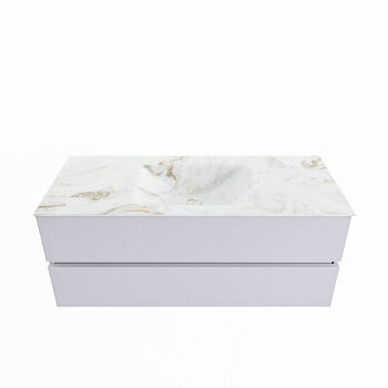 corian waschtisch set vica dlux 120 cm marmor optik becken mittig Frappe VDX120Cal2LM0Fra