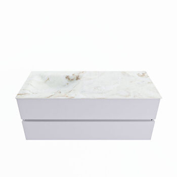 corian waschtisch set vica dlux 120 cm marmor optik becken links Frappe VDX120Cal2LL1Fra