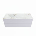 corian waschtisch set vica dlux 130 cm marmor optik becken links Frappe VDX130Cal2LL0Fra