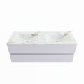 corian waschtisch set vica dlux 130 cm marmor optik doppelbecken Frappe VDX130Cal2LD0Fra