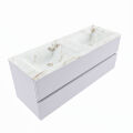 corian waschtisch set vica dlux 130 cm marmor optik doppelbecken Frappe VDX130Cal2LD0Fra