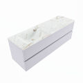 corian waschtisch set vica dlux 150 cm marmor optik becken links Frappe VDX150Cal2LL1Fra