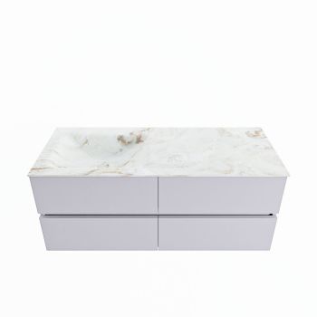 corian waschtisch set vica dlux 120 cm marmor optik becken links Frappe VDX120Cal4LL0Fra