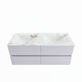 corian waschtisch set vica dlux 120 cm marmor optik doppelbecken Frappe VDX120Cal4LD0Fra
