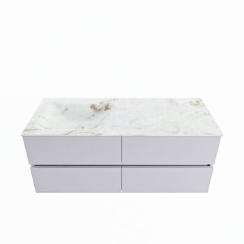 corian waschtisch set vica dlux 120 cm marmor optik becken links Frappe VDX120Cal4LL1Fra
