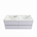 corian waschtisch set vica dlux 120 cm marmor optik doppelbecken Frappe VDX120Cal4LD2Fra