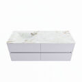 corian waschtisch set vica dlux 130 cm marmor optik becken links Frappe VDX130Cal4LL0Fra