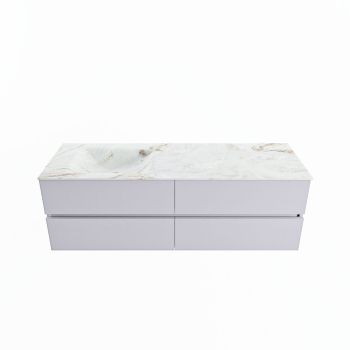 corian waschtisch set vica dlux 150 cm marmor optik becken links Frappe VDX150Cal4LL1Fra