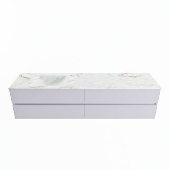 corian waschtisch set vica dlux 200 cm marmor optik becken links Frappe VDX200Cal4LL0Fra