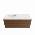 corian waschtisch set vica dlux 120 cm marmor optik becken links Frappe VDX120Rus4LL0Fra