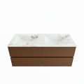 corian waschtisch set vica dlux 120 cm marmor optik doppelbecken Frappe VDX120Rus4LD2Fra