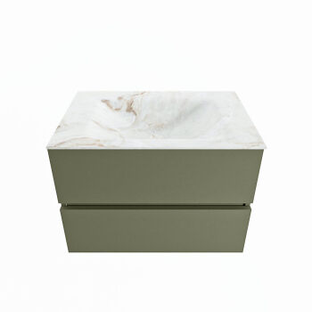 corian waschtisch set vica dlux 70 cm marmor optik becken mittig Frappe VDX70Arm2LM0Fra