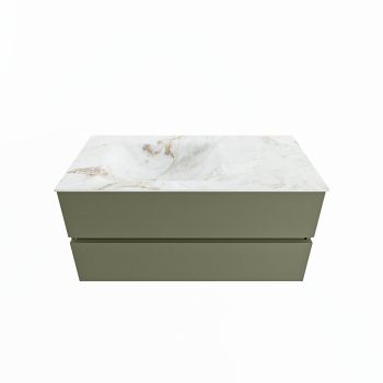 corian waschtisch set vica dlux 100 cm marmor optik becken links Frappe VDX100Arm2LL0Fra