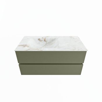 corian waschtisch set vica dlux 100 cm marmor optik becken links Frappe VDX100Arm2LL1Fra