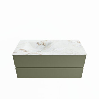 corian waschtisch set vica dlux 110 cm marmor optik becken links Frappe VDX110Arm2LL0Fra