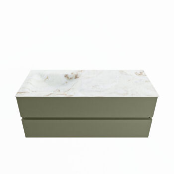 corian waschtisch set vica dlux 120 cm marmor optik becken links Frappe VDX120Arm2LL1Fra