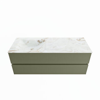 corian waschtisch set vica dlux 130 cm marmor optik becken links Frappe VDX130Arm2LL1Fra