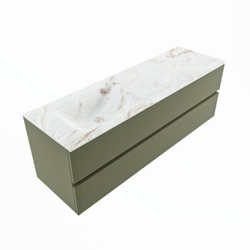 corian waschtisch set vica dlux 150 cm marmor optik becken links Frappe VDX150Arm2LL0Fra