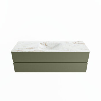 corian waschtisch set vica dlux 150 cm marmor optik becken mittig Frappe VDX150Arm2LM1Fra