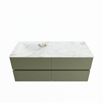 corian waschtisch set vica dlux 120 cm marmor optik becken links Frappe VDX120Arm4LL1Fra