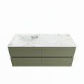 corian waschtisch set vica dlux 120 cm marmor optik becken links Frappe VDX120Arm4LL1Fra